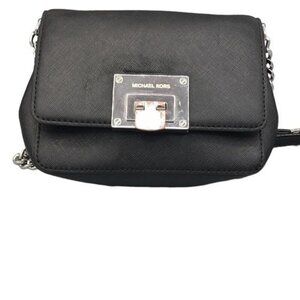 Michael Kors Tina Small Leather Crossbody Bag Black Minor Flaws